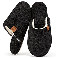 EverFoams Women's Fuzzy Wool-Like Memory Foam Slip on House Slippers Cozy Soft Indoor Outdoor Ladies Home Shoes