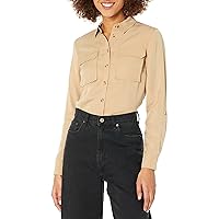 The Drop Women's Erin Long-Sleeve Loose-Fit Utility Pocket Shirt