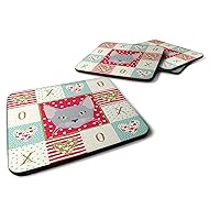 Caroline's Treasures CK5154FC Russian Blue Cat Love Foam Coaster Set of 4, Red Set of 4 Cup Coasters for Indoor Outdoor, Tabletop Protection, Anti Slip, Mouse pad Material