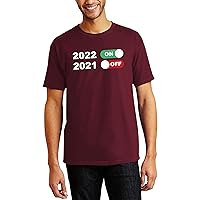 Hat and Beyond Men's New Years Digitized Celebration Crew Casual Image Design Print Crew Neck Tee Shirt