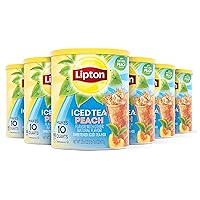 Lipton Peach Iced Tea Mix, Sweetened, Makes 10 Quarts (Pack of 6)
