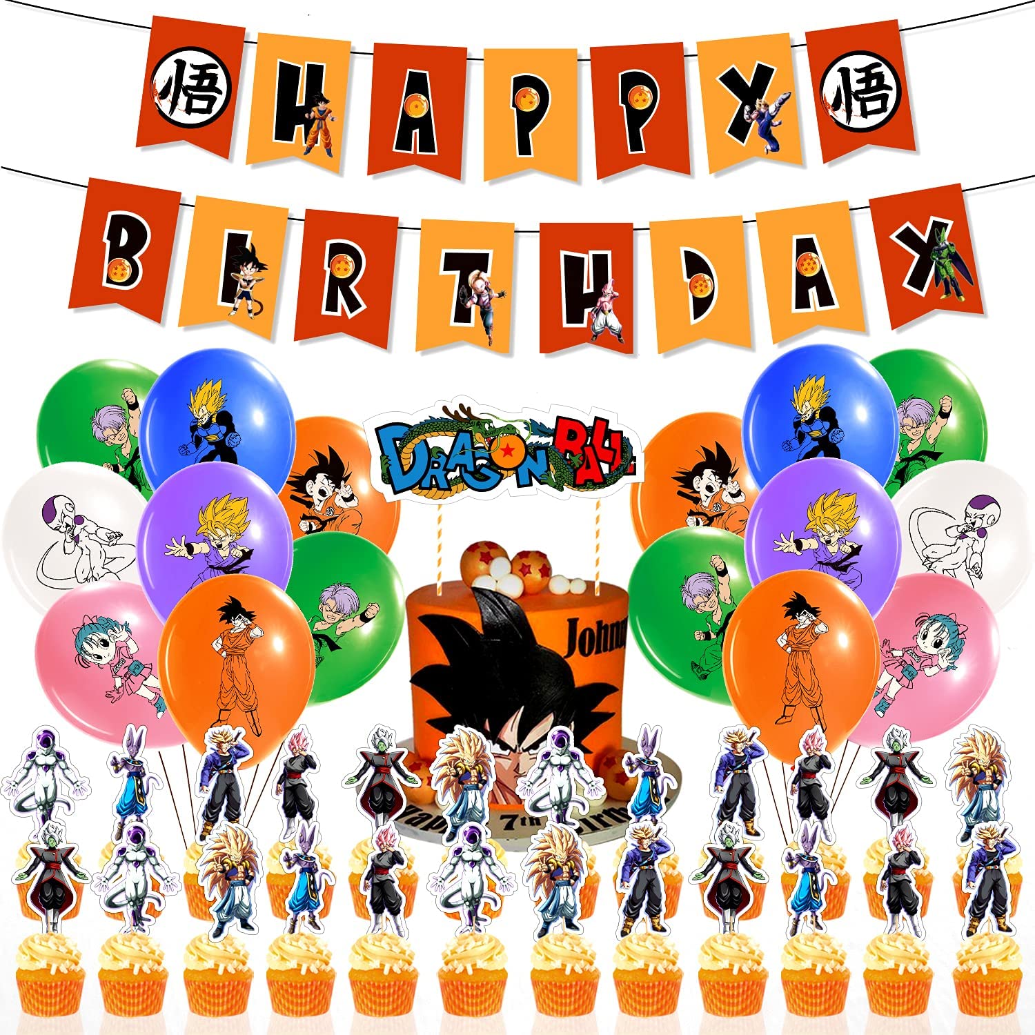 Anime Demon Slayer Birthday Party Decorations,Balloon Banner Cake Toppers  Set | eBay