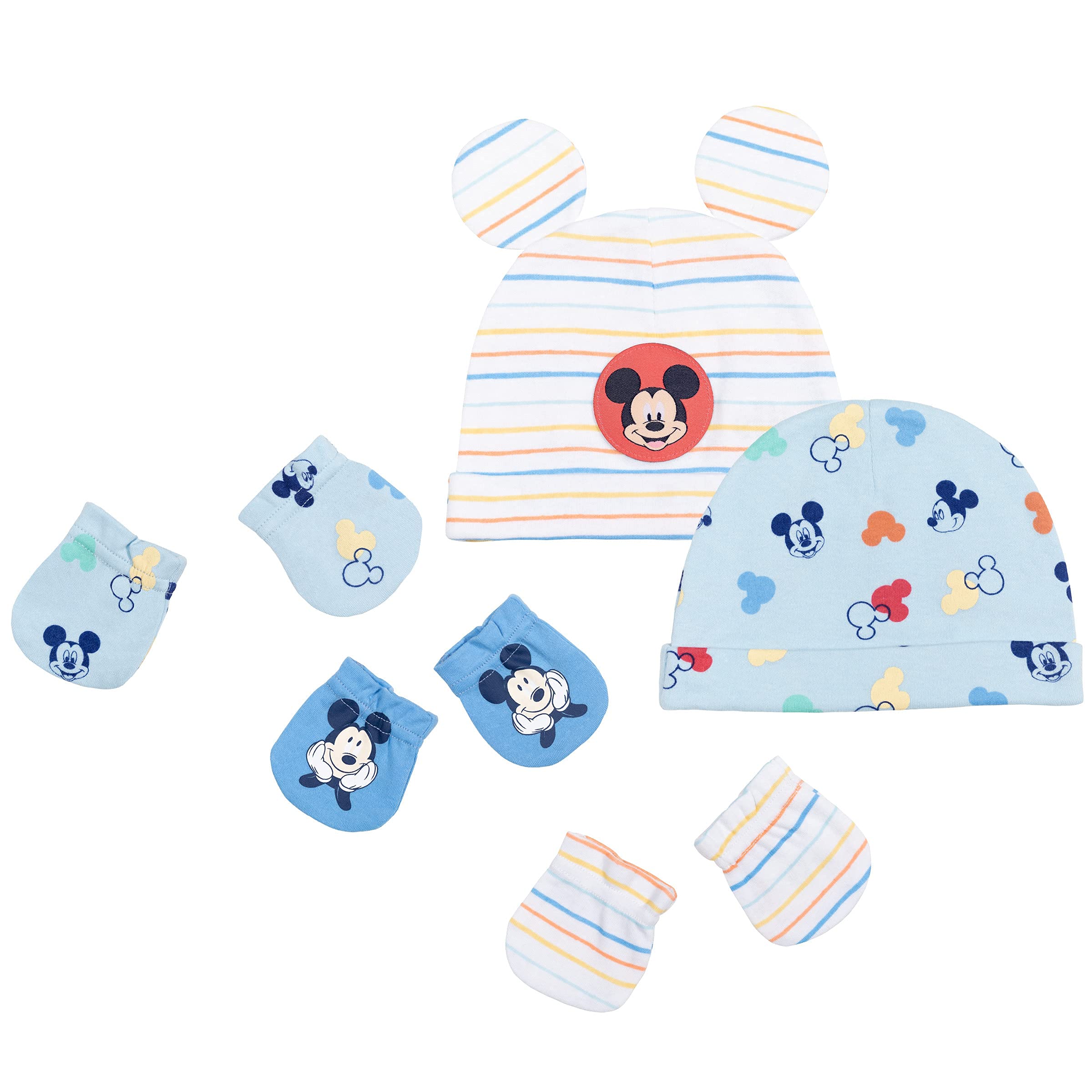 Disney Mickey Mouse Newborn Baby Zip Up Coverall Bodysuits T-Shirts Pants Bibs Hats Mitts and Blanket 15 Piece Layette Set