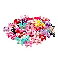 50Pcs/25Pairs Valentine's Day Dog Hair Bows with Rubber Bands Puppy Hair Bow Ties with Rhinestone for Small Medium Pet Hair Flowers Bowknot Topknot Pink Red Grooming Accessories Attachment