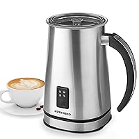 REDMOND Electric Milk Frother, 4-in-1 Detachable Milk Frother for Coffee Stainless Steel, 8.1oz/240ml Hot and Cold Foam, Milk Steamer for Latte, Cappuccino, Hot Chocolate