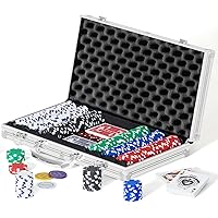 Poker Chips,300 Pcs Poker Set with Aluminum Travel Case,11.5 Gram Poker Chips Set for Texas Holdem Blackjack Gambling