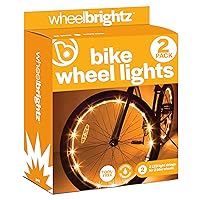 Brightz WheelBrightz 2-Pack LED Bike Wheel Lights - 2024 Edition with Superior Straps & LED-Weatherproof Shield! 14 Colors - Unmatched Durability, Visibility & 48+ Hours of Dazzling Illumination