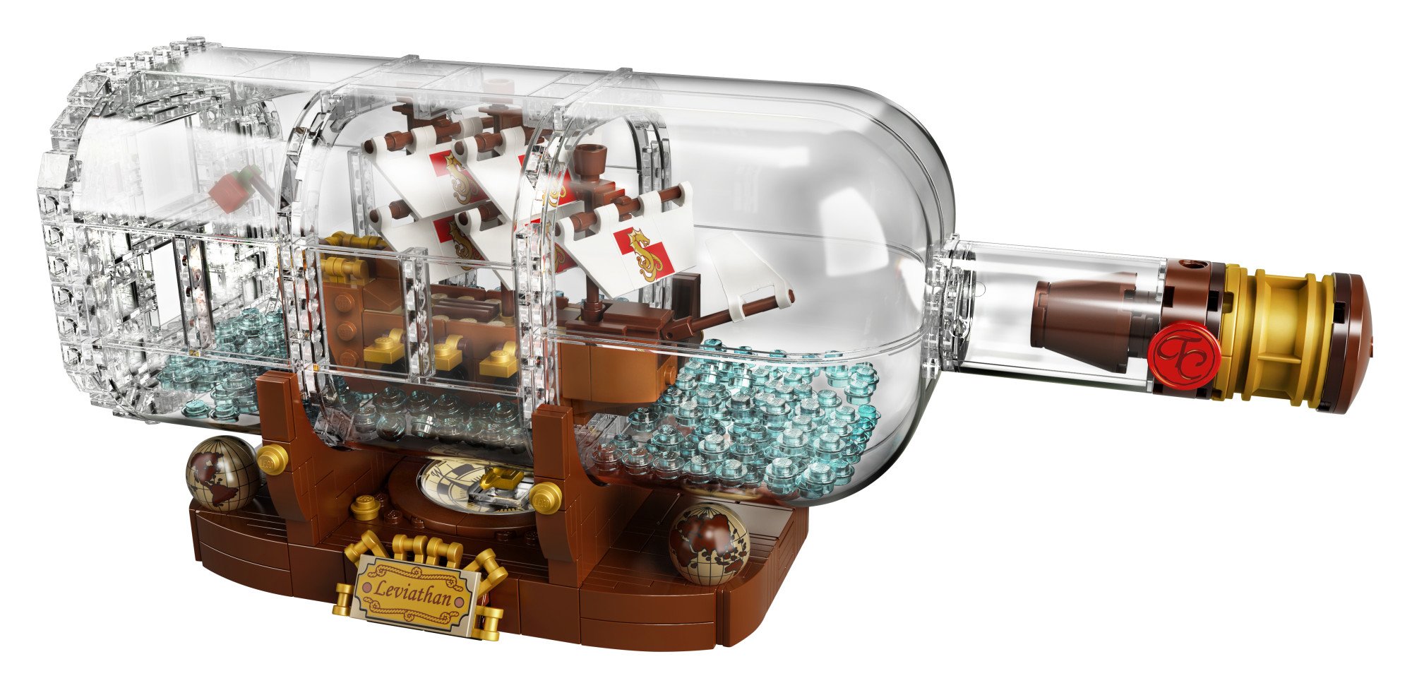 LEGO Ideas Ship in a Bottle 92177 Expert Building Kit, Snap Together Model Ship, Collectible Display Set and Toy for Adults (962 Pieces),Multicolor