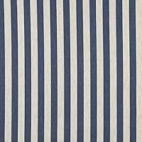 A0009E Blue and Off White Striped Designer Quality Upholstery Fabric by The Yard