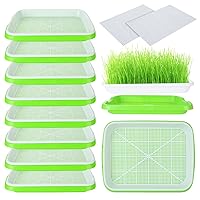 JMIATRY 10 Packs Seed Sprouter Trays 13.4 x 10 Inches Microgreens Growing Trays, Plastic Seed Sprouting Tray for Sprouts with Sprouter Tray Paper, Sprouts Growing Kit for Garden Home Office