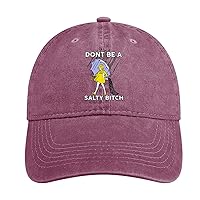 Don't Be A Salty-Bitch Printed Denim Cap Cotton Baseball Hat Adjustable Vintage for Men Women