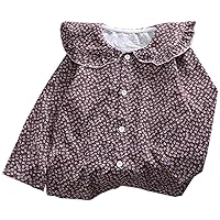 Cromoncent Little Baby Girls Floral Print Peter Pan Collar Blouse, 12 Months - 8 Years