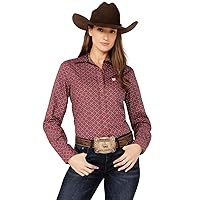 Cinch Women's Long Sleeve Red Print Western Button Shirt