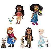 Disney 100 Modern Moments Multi-Princess Petite 5-Pack Gift Set, Includes Elsa, Anna, Mirabel, Raya & Moana