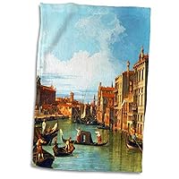 3D Rose The Grand Canal and The Church of The Salute by Canaletto 1730-Venice Italy Italian Gondola Boats Towel, 15