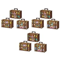 Beistle Luggage Favor Boxes 9 Piece Suitcase, World Traveler Decor, Party Supplies, 9 Count (Pack of 1), Brown