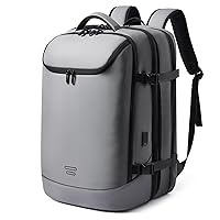 Carry on Backpack Airline Approved for Men, Travel 50L Expandable backpack Luggage Fits 17.3 Inch Laptop with USB Charging Port(grey)