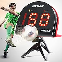 NETPLAYZ Soccer Gifts Speed Radar - Measure Shot Speed Shot-Power Detection, Sport Radar Gun (Hands-Free) Sensors | Training Aids, Gadget Gear & Equipment Black