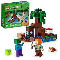 Minecraft The Swamp Adventure 21240, Building Game Construction Toy with Alex and Zombie Figures in Biome, Birthday Gift Idea for Kids Ages 8+