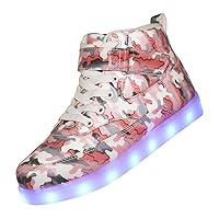 Kids LED Light up Shoes USB Charging Flashing High-top Sneakers for Boys and Girls Child Unisex