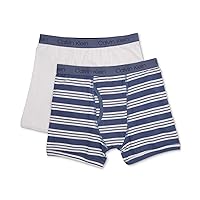 Calvin Klein Boy's Assorted Boxer Briefs (Pack of 2) (Blue Simple Stripe(I5131)/White, Small/6-7)
