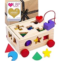 Jaques of London Wooden Shape Sorter for 1 year olds | Pull Along Wooden Toys for 1 2 3 Year Olds | Montessori Toddler Toys | Since 1795