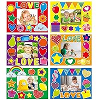 chiazllta 30 Packs Spring Crafts Picture Frame Paper Craft Kits for Kids Spring Day Gift DIY Picture Foam Frame Art Crafts Holiday Kindergarten Preschool School Classroom Activities Games