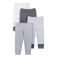 Organic Baby Baby Boys' Infant Pull on Jogger 4 Pack Pants