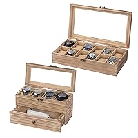 Watch Box Case Organizer Display Storage with Jewelry Drawer for Men Women Gift, Wood 9B9DLCGX 9S649QGM