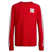 adidas Boys' Long Sleeve Cotton Small Logo T-Shirt