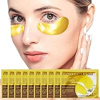Collagen Crystal Eye Mask, 24k Gold Eye Mask for Puffy Eyes, Dark Circles & Reduce Wrinkles, Anti-Aging Eye Pads, Moisturizing Eye Masks for Women and Men, Set 15 Pairs