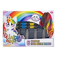 Unicorn Magic Hair Chalk Combs 6 Pack, Toy