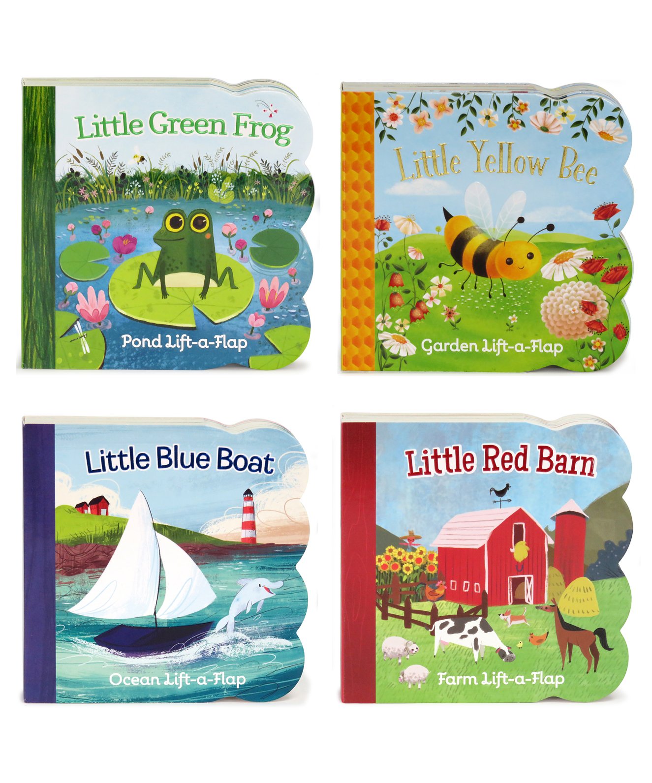 Nature Friends Lift-a-Flap Boxed Set 4-Pack: Little Red Barn, Little Blue Boat, Little Green Frog, and Little Yellow Bee (Chunky Lift a Flap)