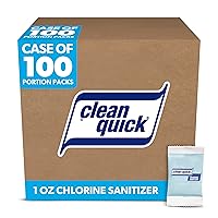 84959153 P&G Professional Bulk Dish Chlorine Non-Rinse Restaurant Sanitizer by Clean Quick Professional, for use in Commercial Kitchens on Food-Processing Equipment/Utensils or as Sanitizer for Glass, Dishes, and Silverware, 1 oz. Packets (Case of 100) - 10037000025846