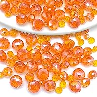 786pcs Crystal Glass Beads Gemstone Glass Beads Loose Beads Rondelle Crystal Beads Crystal Spacer Beads for DIY Craft Bracelets,Necklace,Earrings,Jewelry Making,3mm,4mm,6mm,8mm (Orange Red)