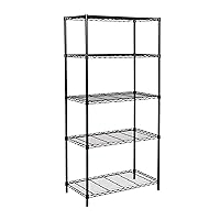 5-Wire Shelving Metal Storage Rack Adjustable Shelves, Standing Storage Shelf Units (250lbs per shelf) for Garage, Laundry Room, Kitchen,Kitchen Pantry, Playroom, or work space(Black, 18L x 36W x 72H)