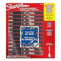 Creative Markers, Water-Based Acrylic Markers, Brush Tip, Assorted Colors, 12 Count