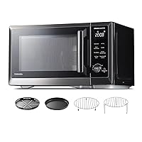TOSHIBA Countertop Microwave Oven Air Fryer Combo, Inverter, Convection, Broil, Speedy Combi, Even Defrost, Humidity Sensor, Mute Function, 27 Auto Menu&47 Recipes, 1.0 cu.ft/30QT, 1000W (Renewed)
