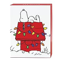 Graphique Peanuts™ House Holiday Cards | Pack of 20 Cards with Envelopes | Blank Inside | Christmas Greetings | Glitter Accents | Boxed Set | 3.25