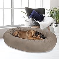 by Arlee Home & Pet Orbit Orthopedic Durable Chew Resistant Eco-Friendly Memory Foam Washable Cover Pet Bed for Large and Extra Large Dogs, Cobblestone