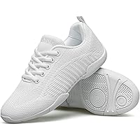 Girls White Cheerleading Shoes Breathable Youth Cheer Competition Sneakers Athletic Training Dance Tennis Walking Shoes