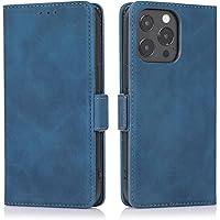 Flip Case for iPhone 13, PU Leather Wallet Case with Card Slot Kickstand Magnetic Buckle and Camera Protection Shockproof TPU Protective Phone Cases (Color : Blue)