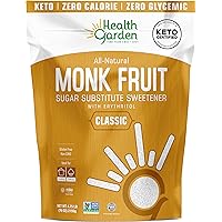 Health Garden Monk Fruit Sweetener, Classic White - Non GMO - Gluten Free - 1:1 Sugar Substitute - Keto Friendly - Taste Like Sugar (4.75 Lb)