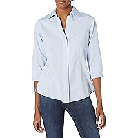 Foxcroft Women's Taylor Essential Non-Iron Blouse, Blue Wave, 4