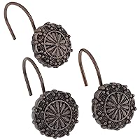 Carnation Home Fashions PHP-SH/67 Sheffield Resin S/C Hooks in Oil Rubbed Bronze, Set of 12