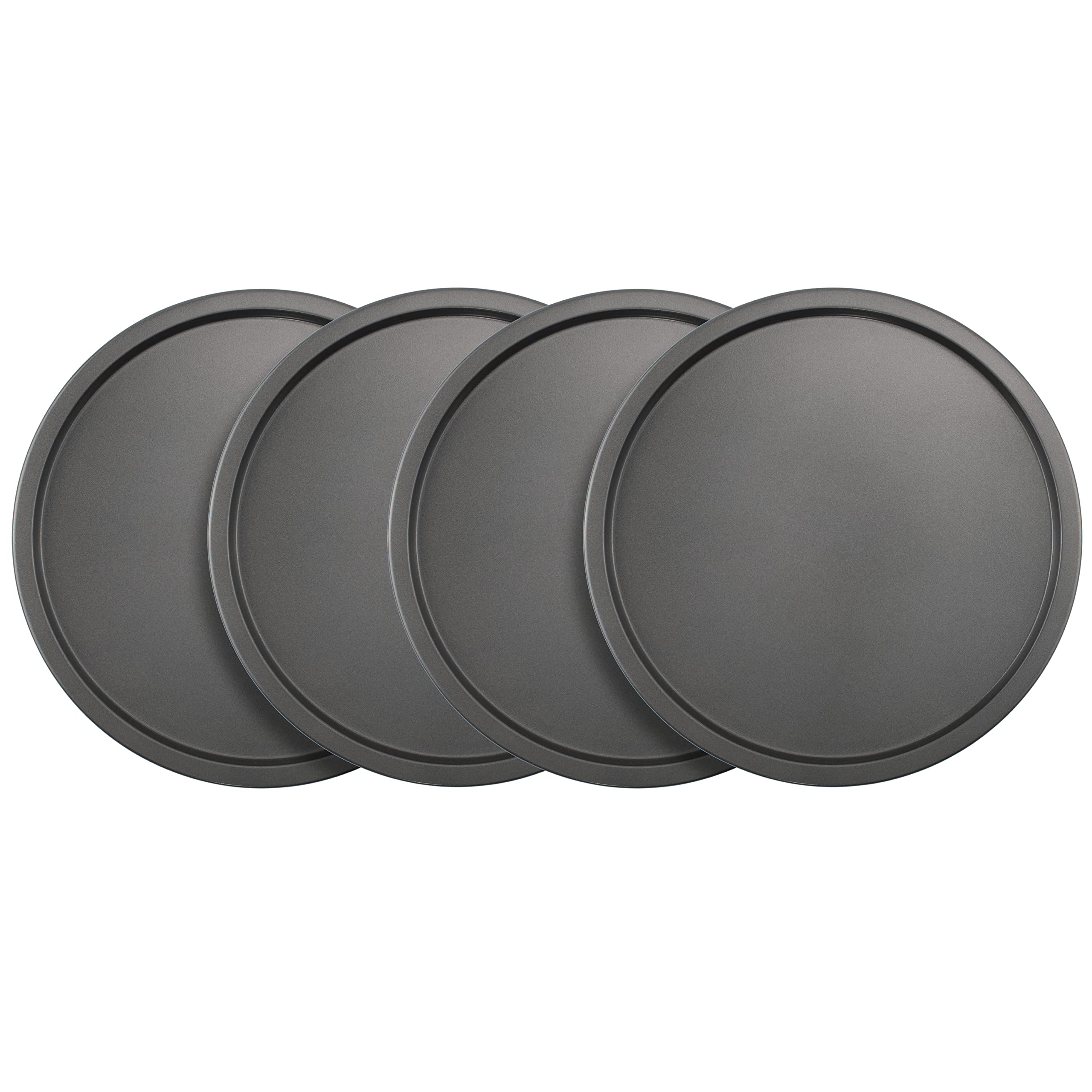 GoodCook Nonstick Personal Pizza Pans, Set of 4, Gray