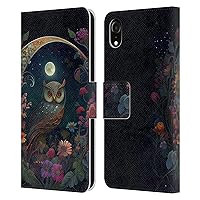 Head Case Designs Officially Licensed JK Stewart Owl Key Art Leather Book Wallet Case Cover Compatible with Apple iPhone XR