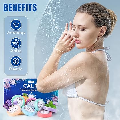 CalmNFiz Shower Steamers Aromatherapy,Spa Kit, Gifts for Mom,Shower Bombs with Essential Oils,Valentine Gifts for Women,Self Care&Relaxation Birthday Gifts for Women and Men,Blue Set,8 Packs