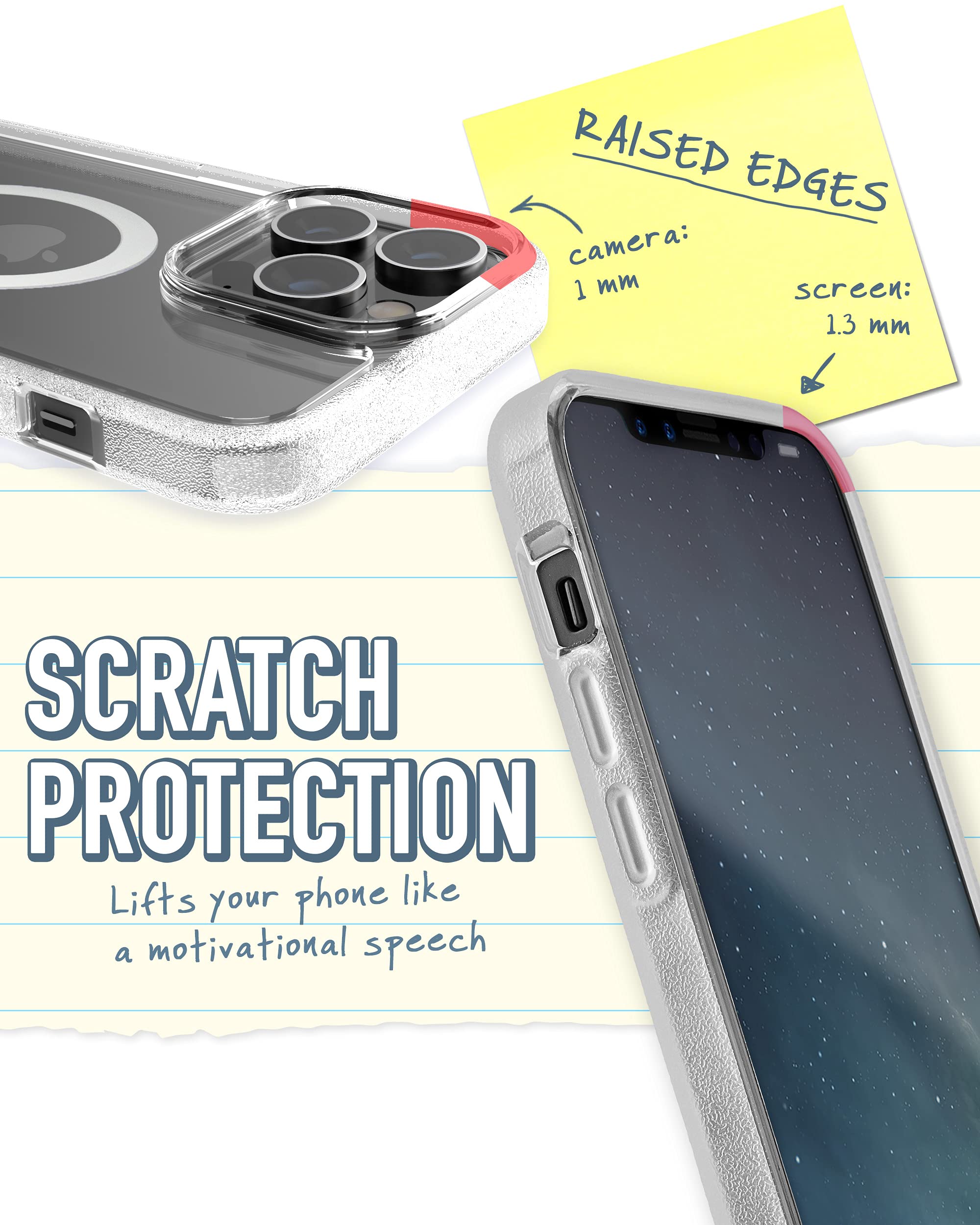 Smartish iPhone 13 Pro Slim Case - Gripmunk Compatible with MagSafe [Lightweight + Protective] Thin Grip Cover with Microfiber Lining - Nothin' to Hide