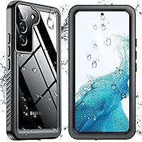 SPIDERCASE Designed for Samsung Galaxy S22 Case Waterproof, Built-in Lens&Screen Protector, Full Heavy Duty Protection, 12FT Military Shockproof, Dustproof, Anti-Scratched Phone Case 6.1 inch, Black